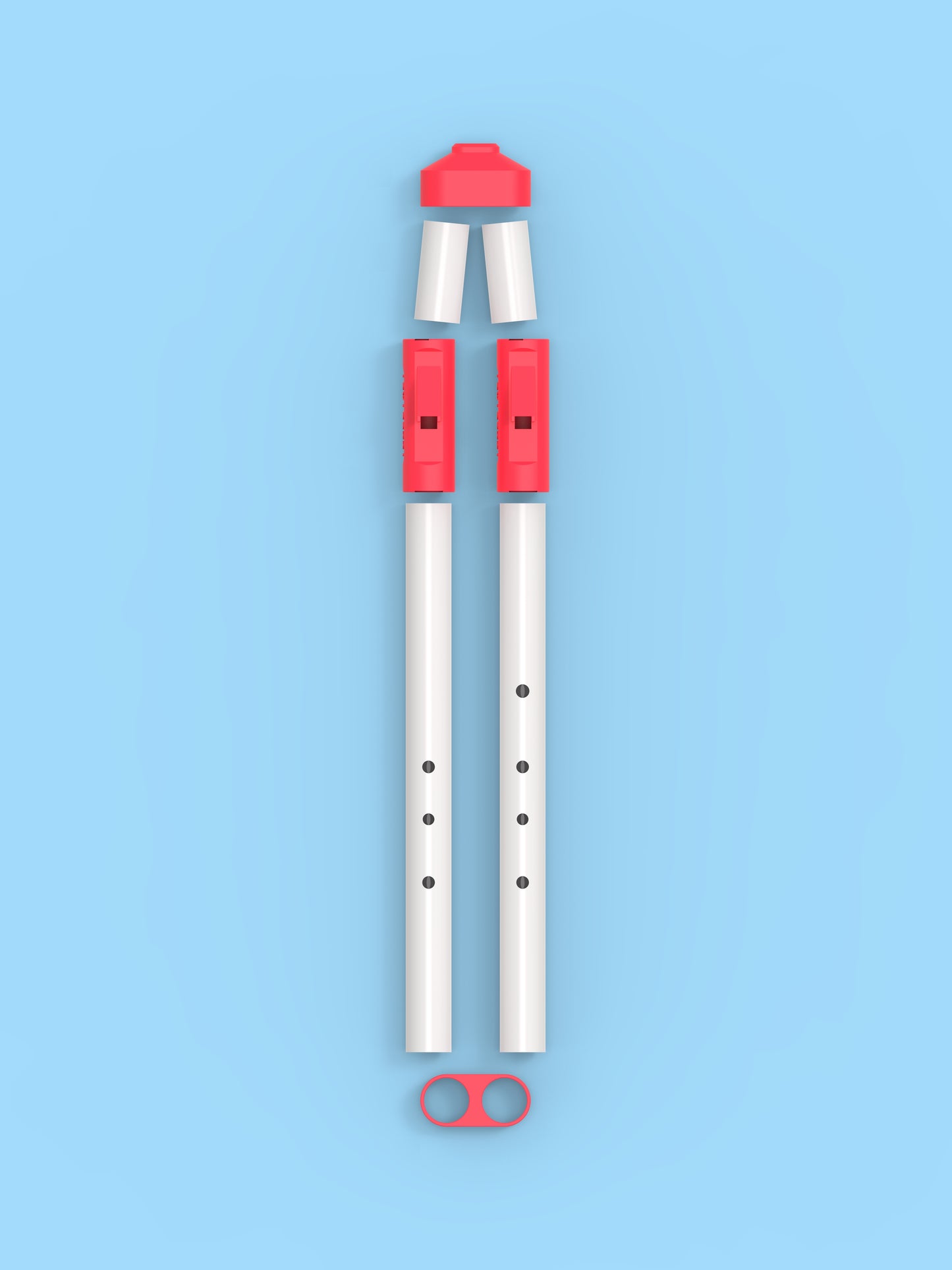 Double Flute Am Pentatonic 5 holes + 3 holes