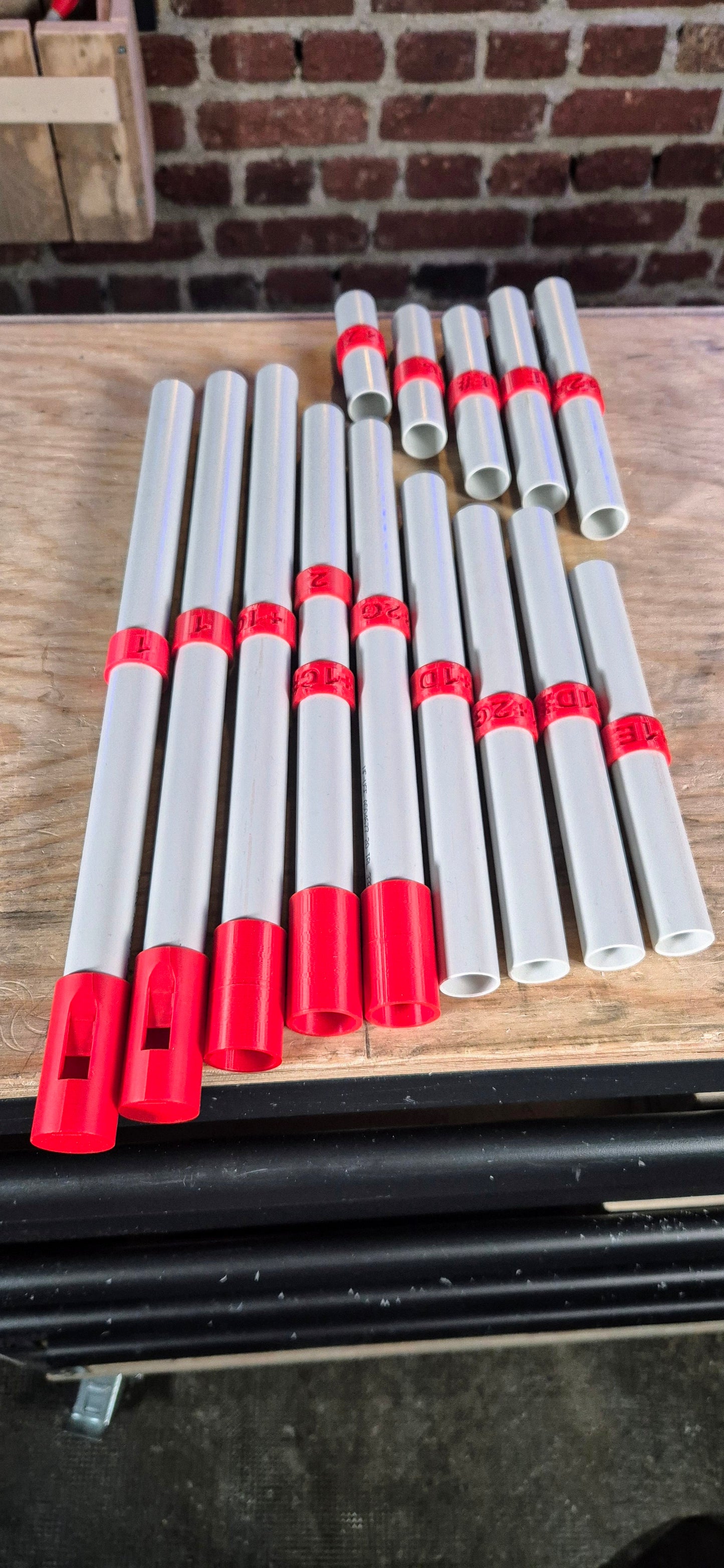 Flûte harmonique BY BRAS kit chromatique, 13 en 1, 2 têtes, demi-tons de sol à sol