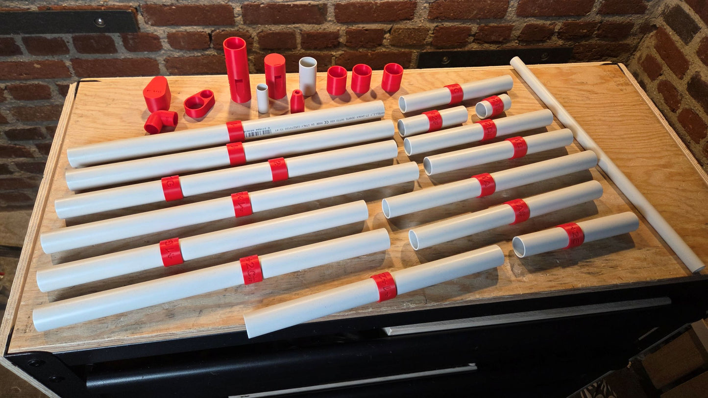 Flûte harmonique BY BRAS kit chromatique, 13 en 1, 2 têtes, demi-tons de sol à sol