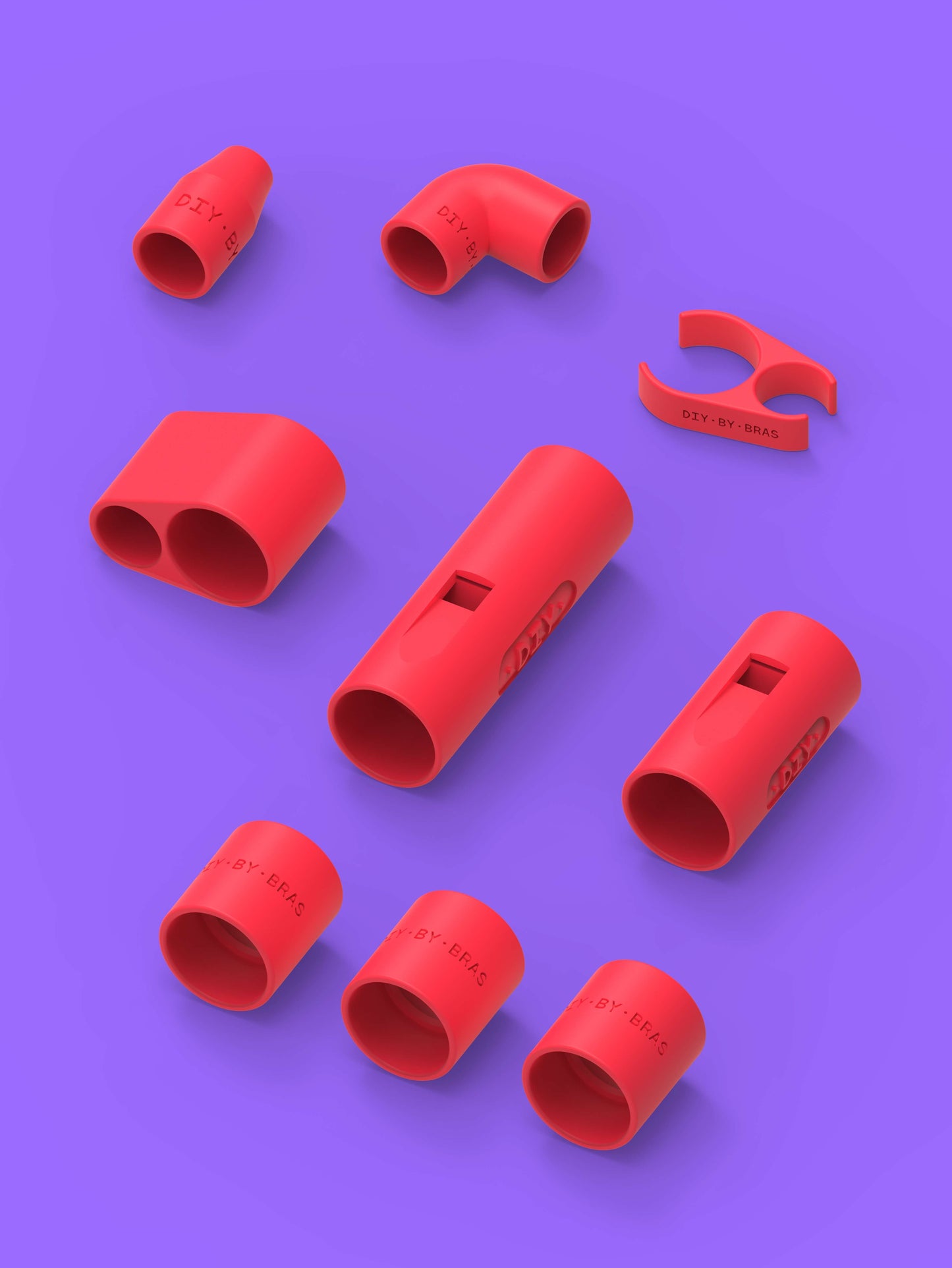 Overtone Flute Kit DIY Bundle 25mm — 9 3D Printed Parts