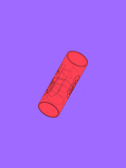 Overtone Flute Head with Connector 25mm — digital file for 3D Printing (STL) — DIY BY BRAS